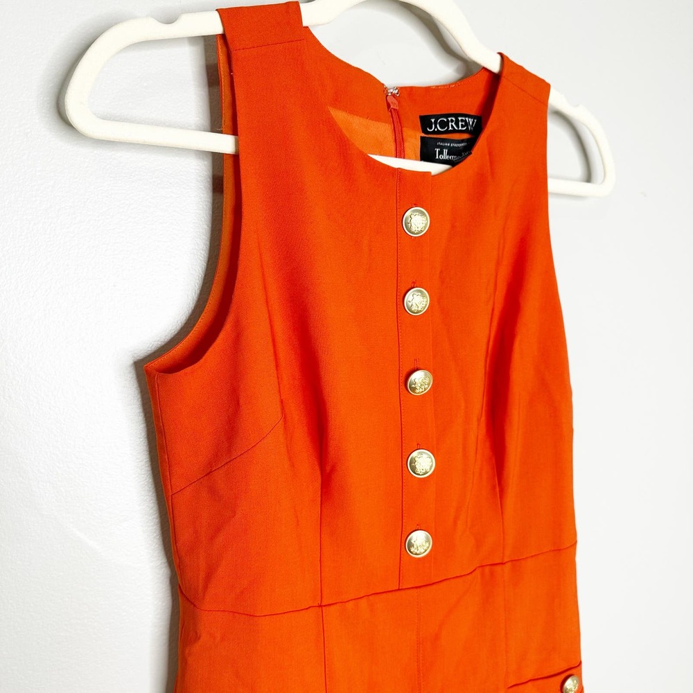J. Crew Womens Dress Pleated Mini Italian Bi-Stretch Wool Blend Orange Size 0 - Picture 11 of 16